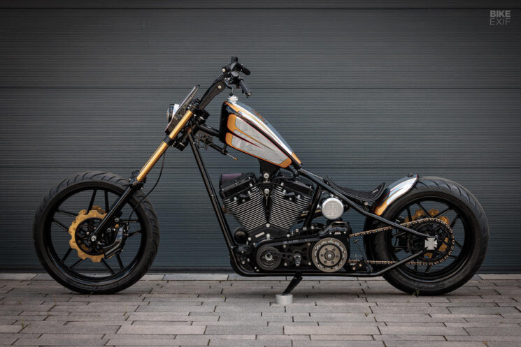 Performance chopper with West Coast Choppers CFL frame and S&S Cycle motor, by MB Cycles