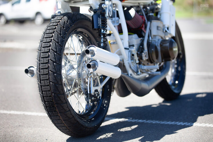 Two-stroke Suzuki GT750 café racer by Corey Potter