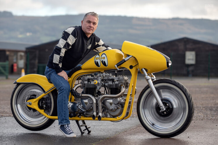 Twin-engine Triumph drag bike inspired by the Mooneyes Streamliner